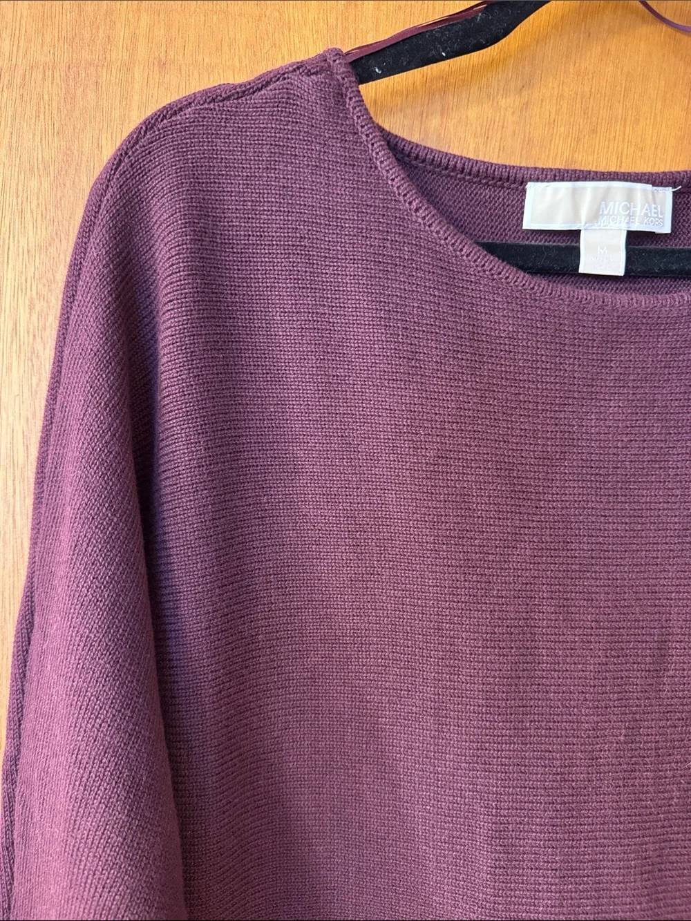 Michael Kors Wine Colored Fine-Knit Crew Neck Sweater